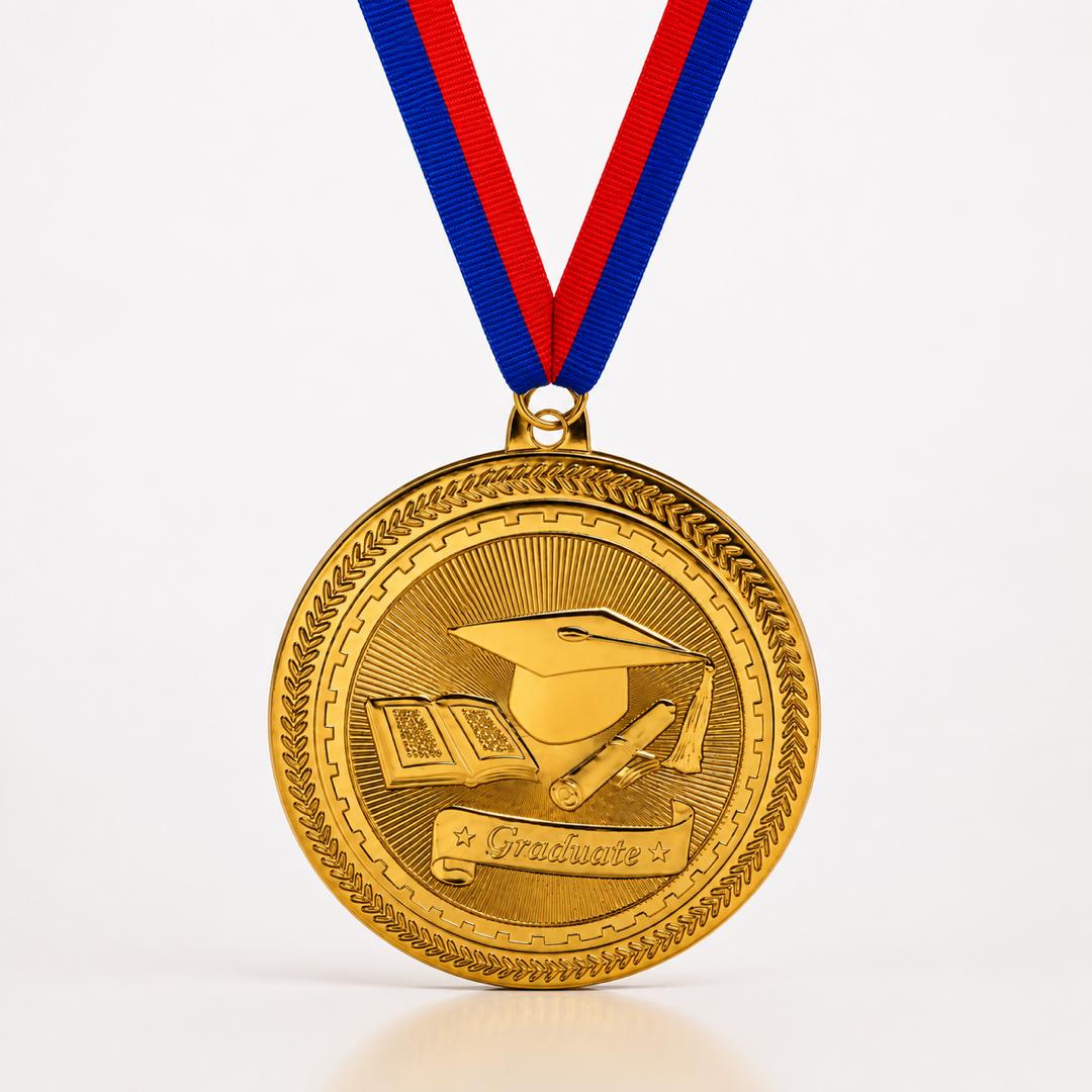 Graduation Medal - Gold & Silver 2"