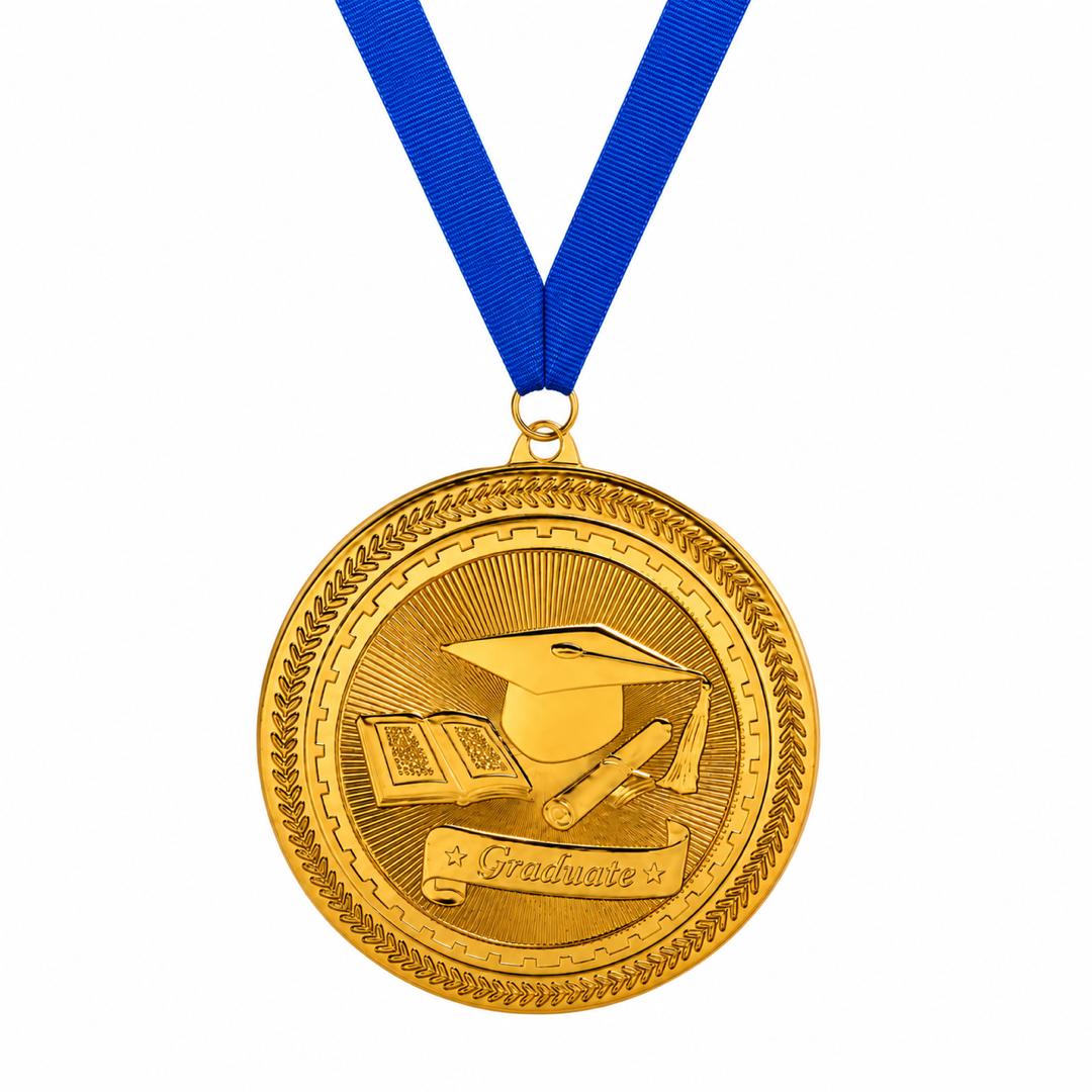 Graduation Medal - Gold & Silver 2"