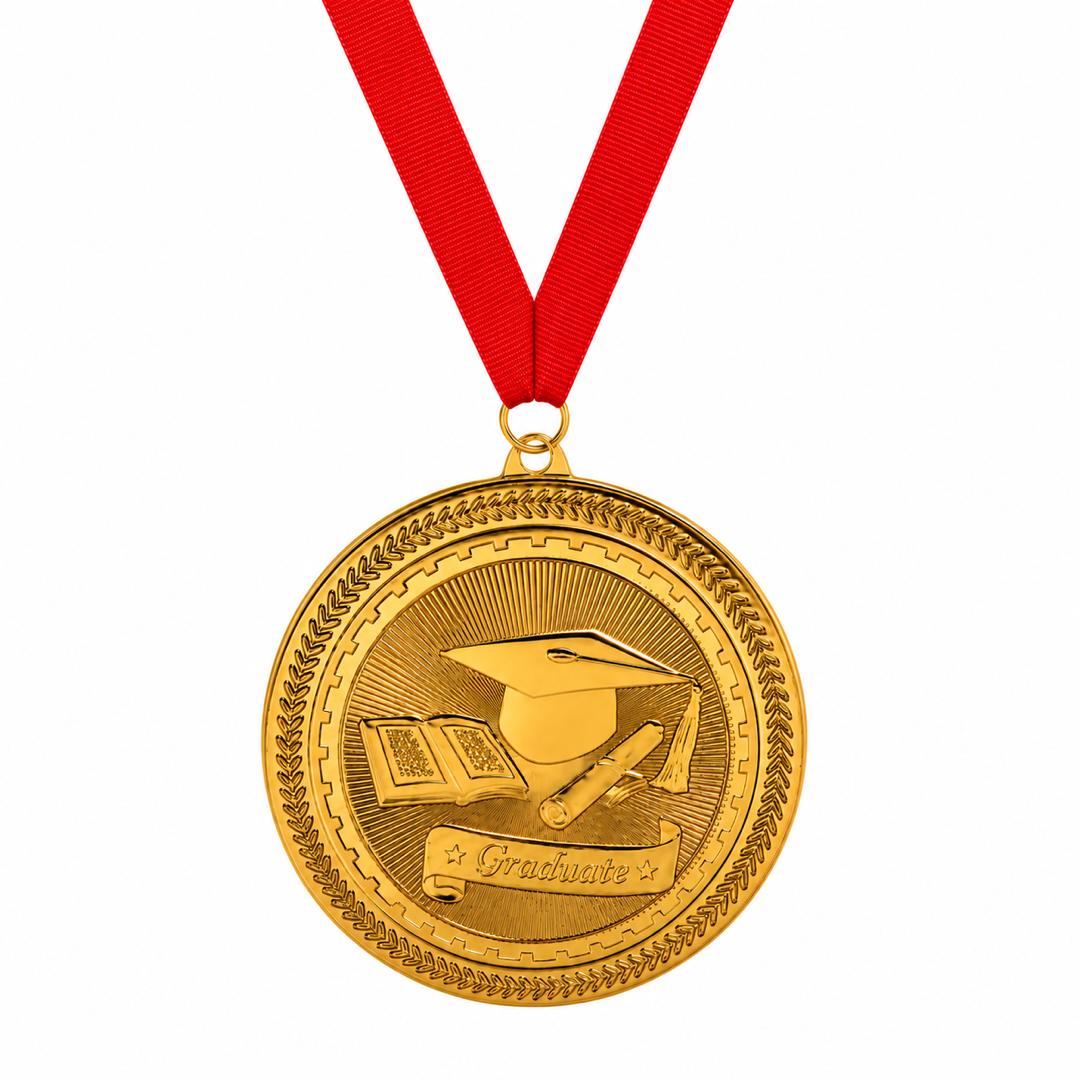 Graduation Medal - Gold & Silver 2"