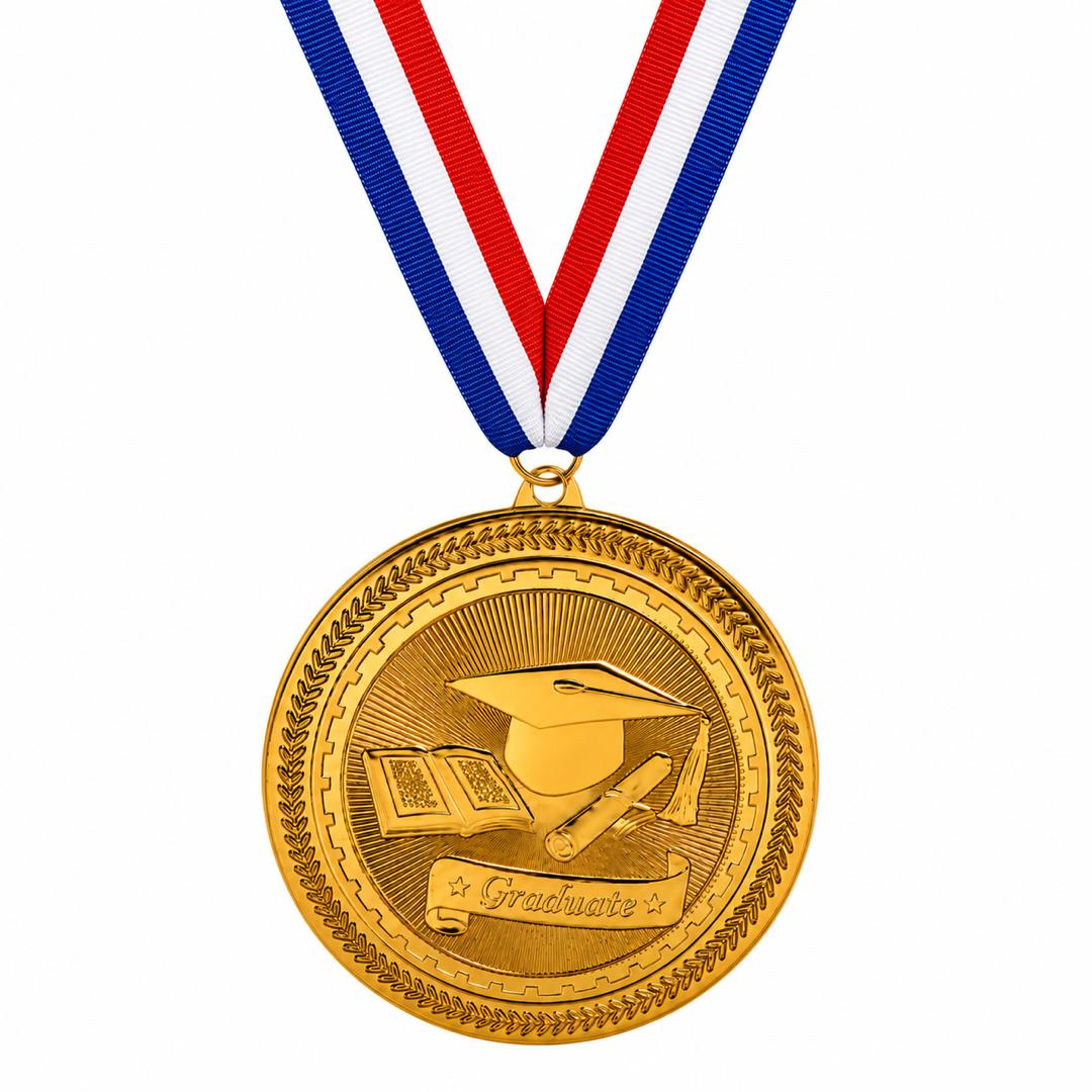 Graduation Medal - Gold & Silver 2"