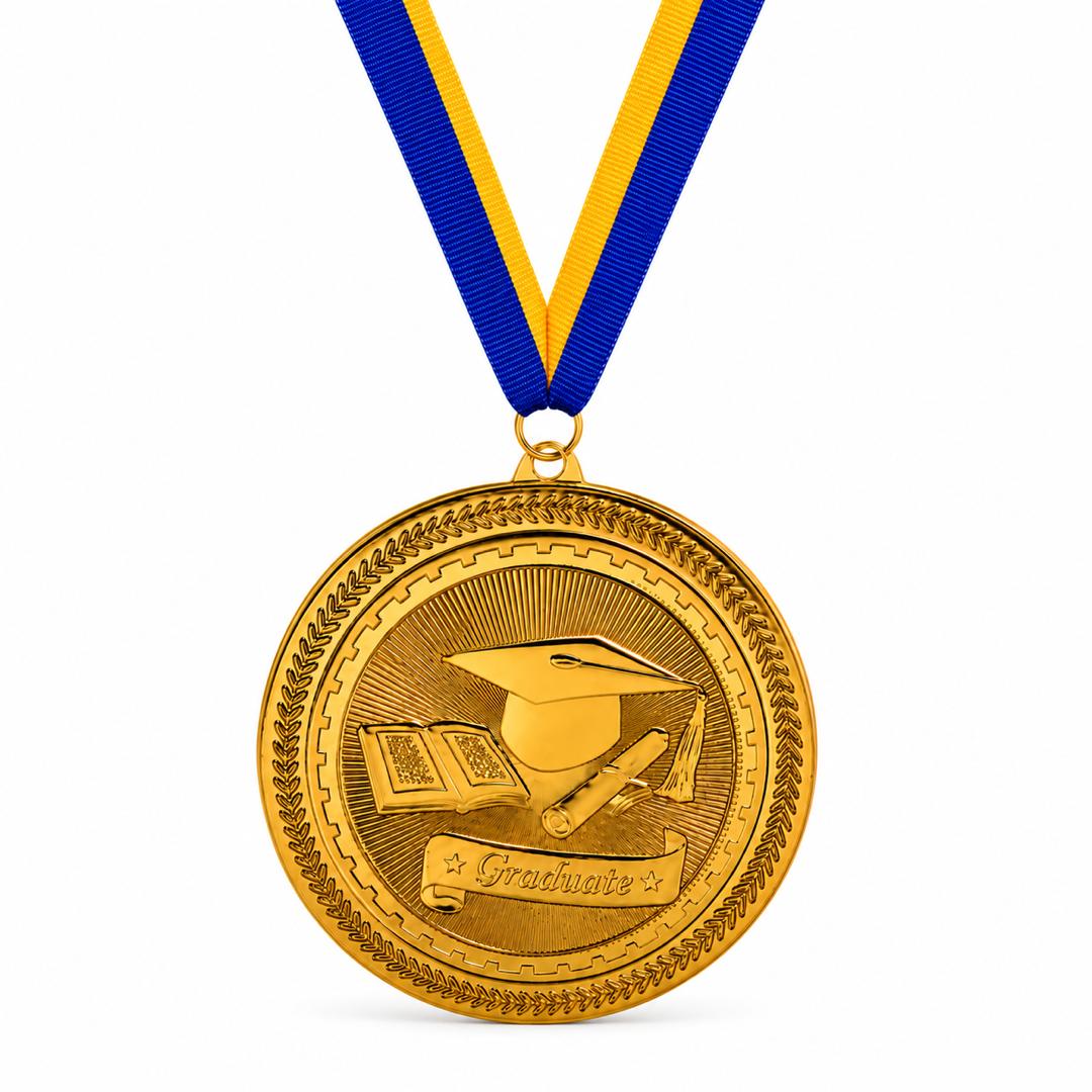 Graduation Medal - Gold & Silver 2"