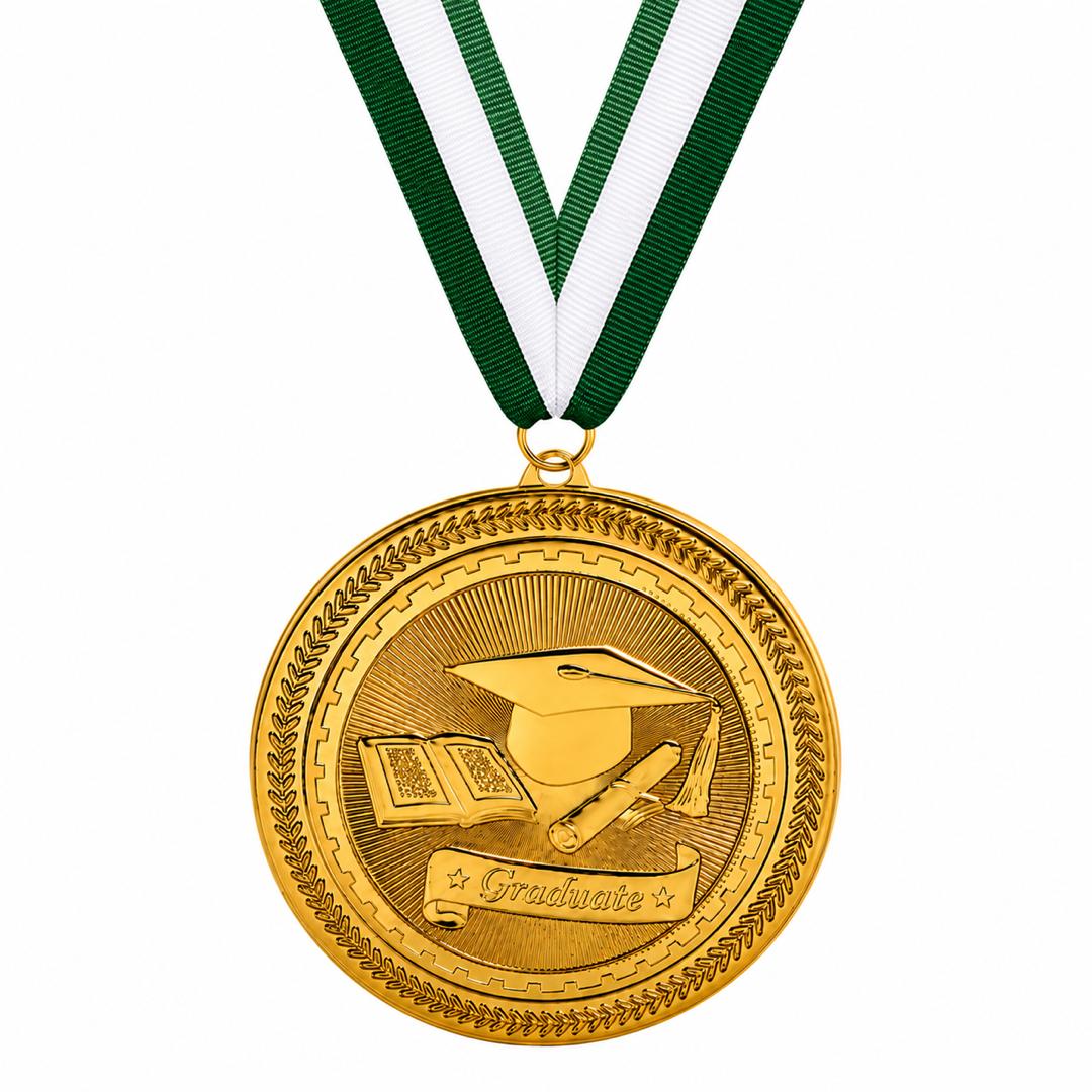 Graduation Medal - Gold & Silver 2"