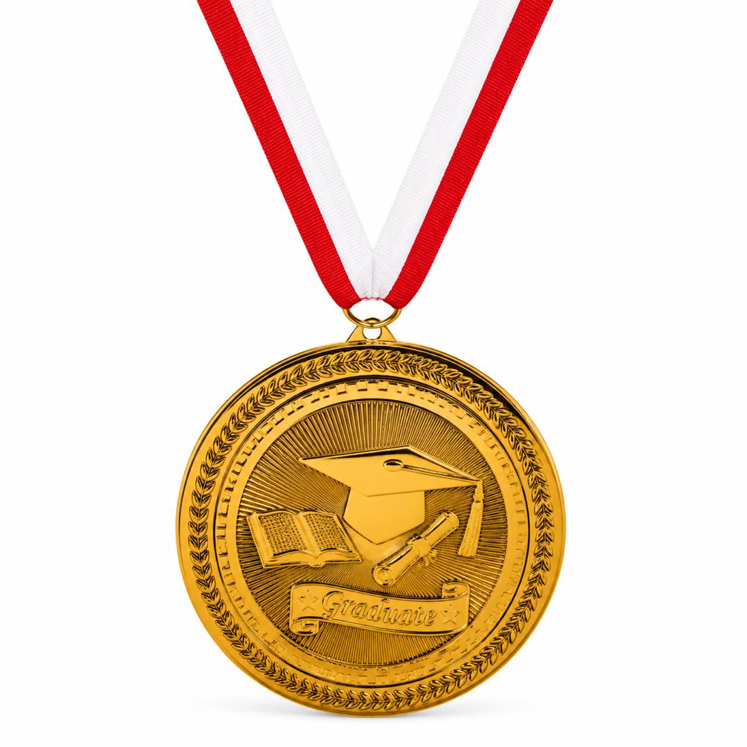 Graduation Medal - Gold & Silver 2"