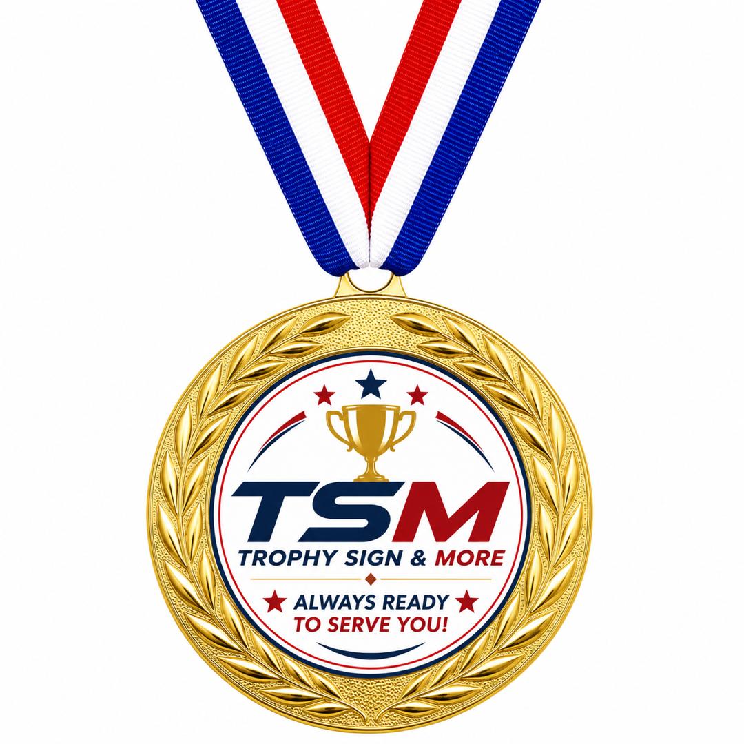 Custom Award Medal with 2" Printable Insert - Personalized Gold Medal with Ribbon