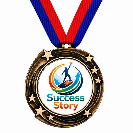 Custom Gold Award Medal - 2" Printable Insert with Ribbon