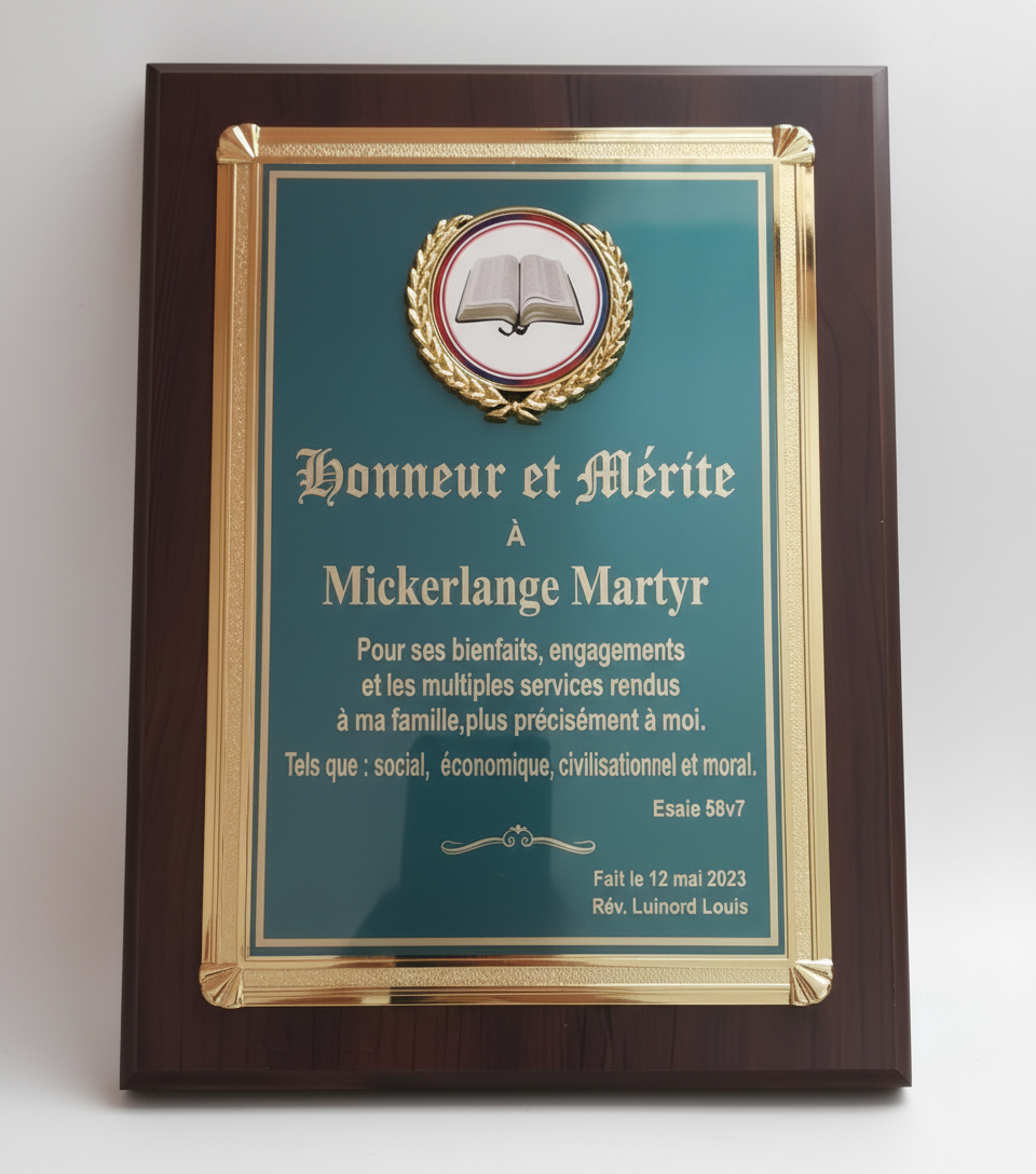 Wooden Plaques With Mini Frame- 9x12 - Royal Blue with White Text