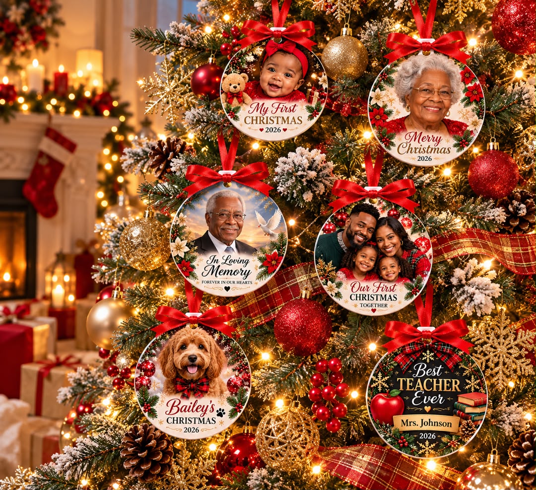Personalized Christmas Photo Ornaments – Double-Sided