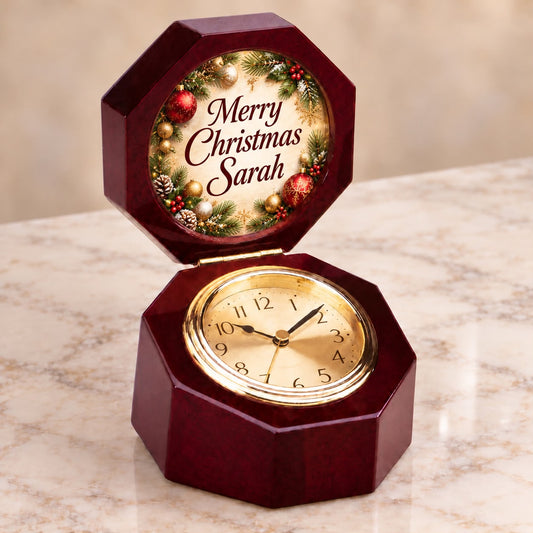 Personalized Christmas Wooden Clock Gift Box