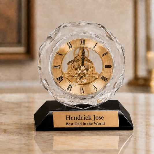 Personalized Crystal Clock Award - 5.75" Recognition Gift