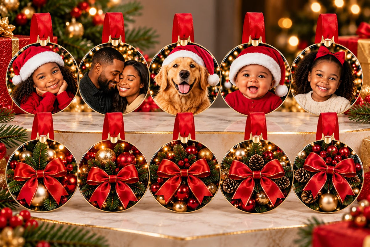 Personalized Christmas Photo Ornaments – Double-Sided