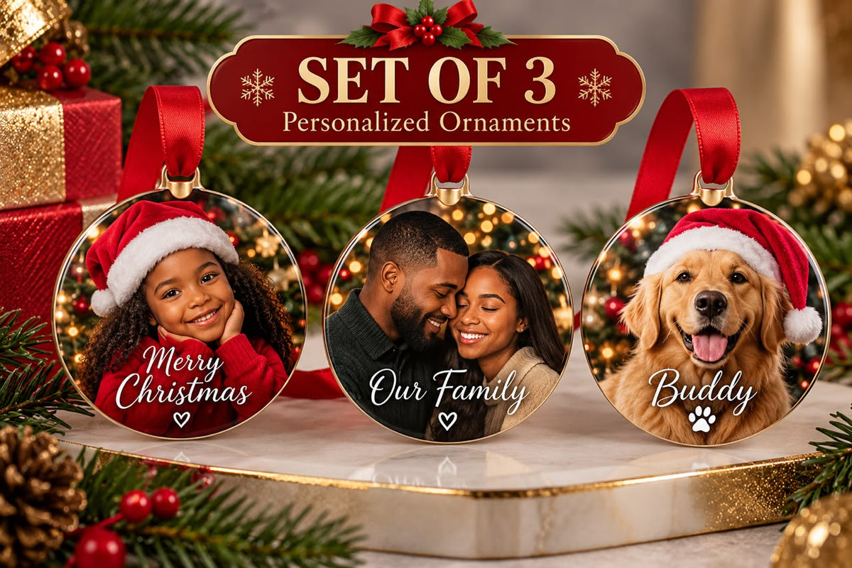 Personalized Christmas Photo Ornaments – Double-Sided