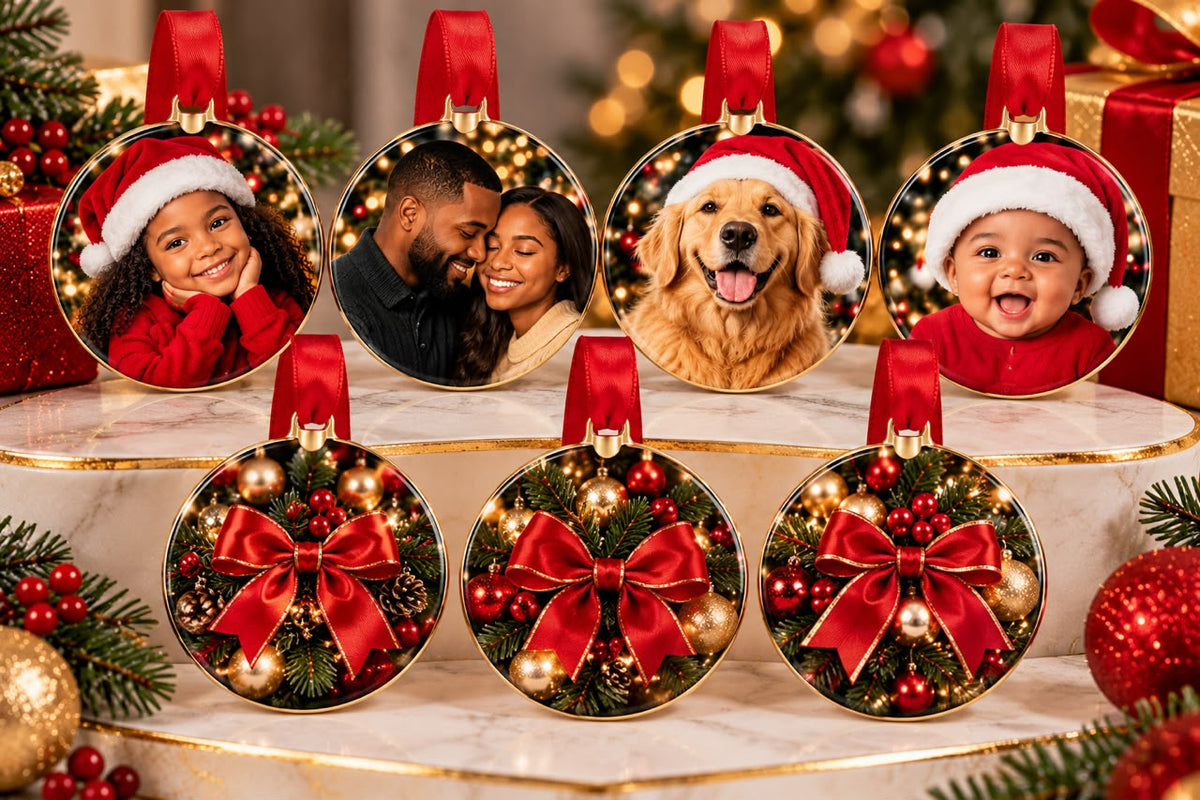 Personalized Christmas Photo Ornaments – Double-Sided