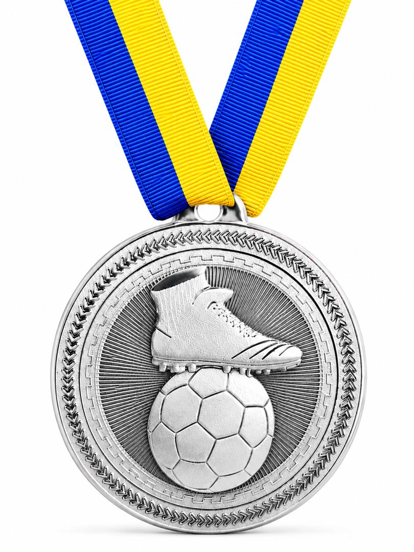 2" Soccer Medal - Gold or Silver with Choice of Ribbon Colors