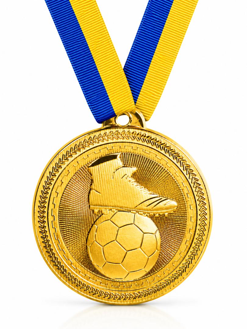 2" Soccer Medal - Gold or Silver with Choice of Ribbon Colors