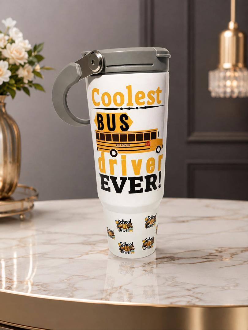 Personalized 30 oz Tumbler with Handle and Straw Lid