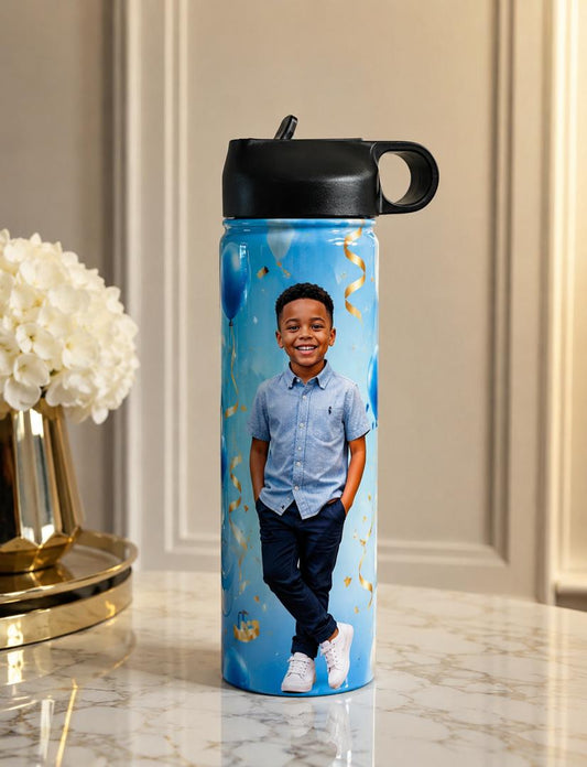 20 Oz Personalized Kids water Bottle - Custom Photo, Name or Favorite Character