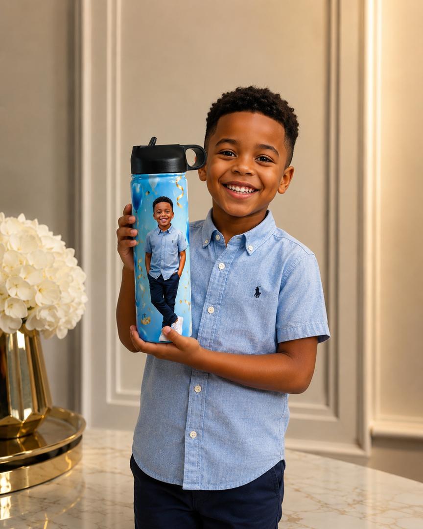 20 Oz Personalized Kids water Bottle - Custom Photo, Name or Favorite Character