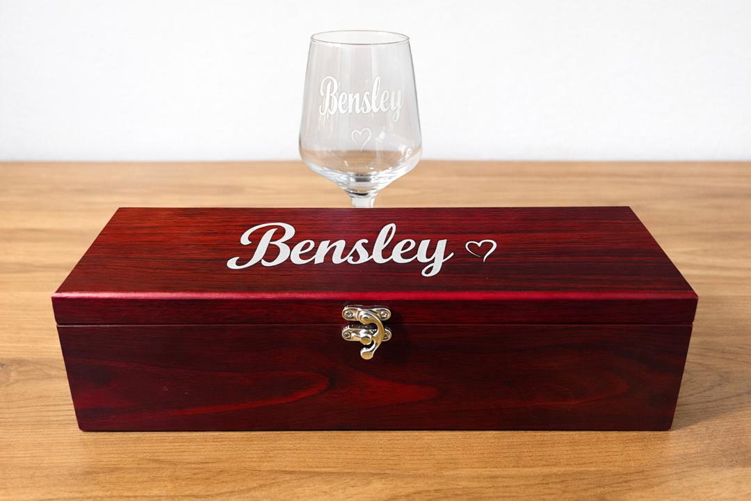 Personalized Wine Box & Glass – Luxury Gift