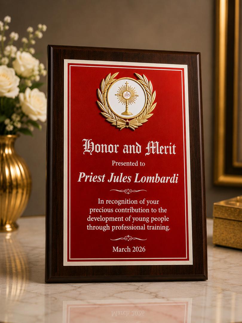 Premium Custom Wooden Award Plaques with Metal Plate