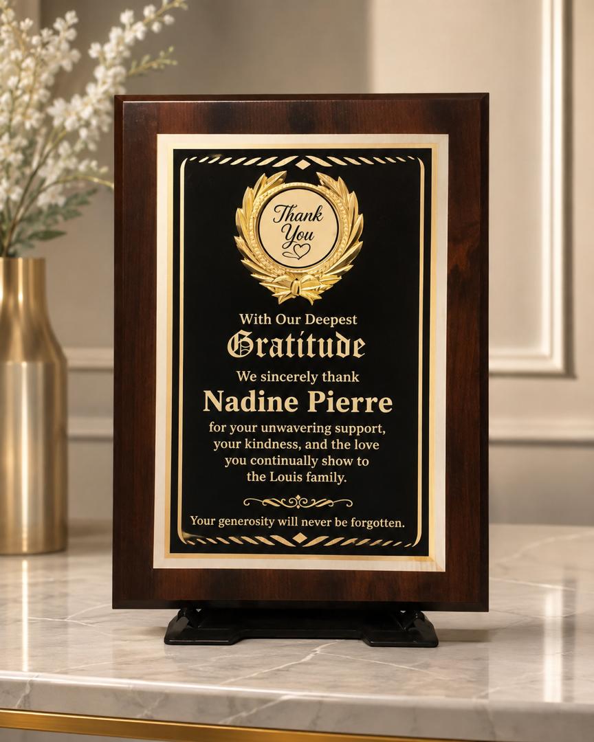 Premium Custom Wooden Award Plaques with Metal Plate