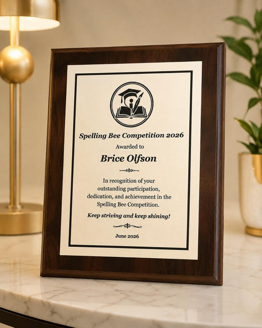 Personalized Award Plaque - Wood & Metal