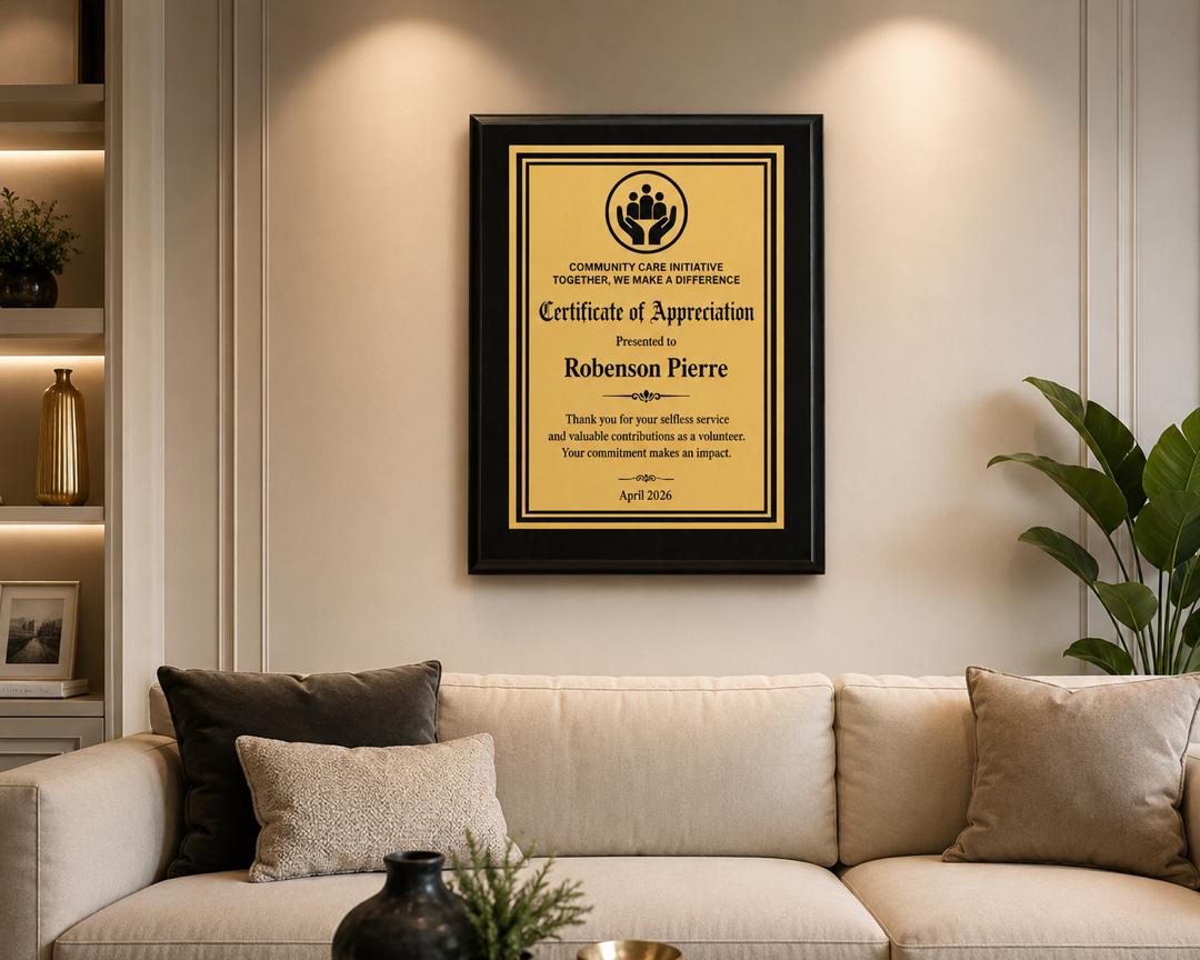 Personalized Award Plaque - Wood & Metal