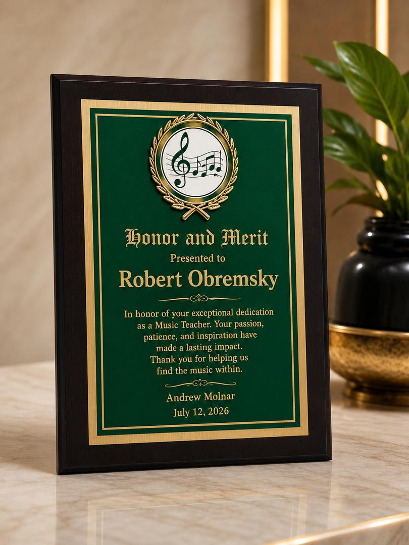 Wooden Award Plaque for Recognition & Appreciation