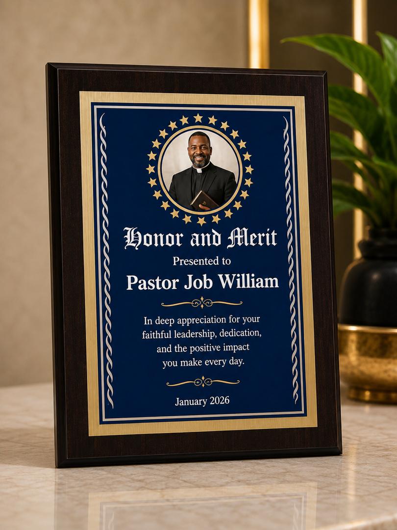 Wooden Award Plaque for Recognition & Appreciation
