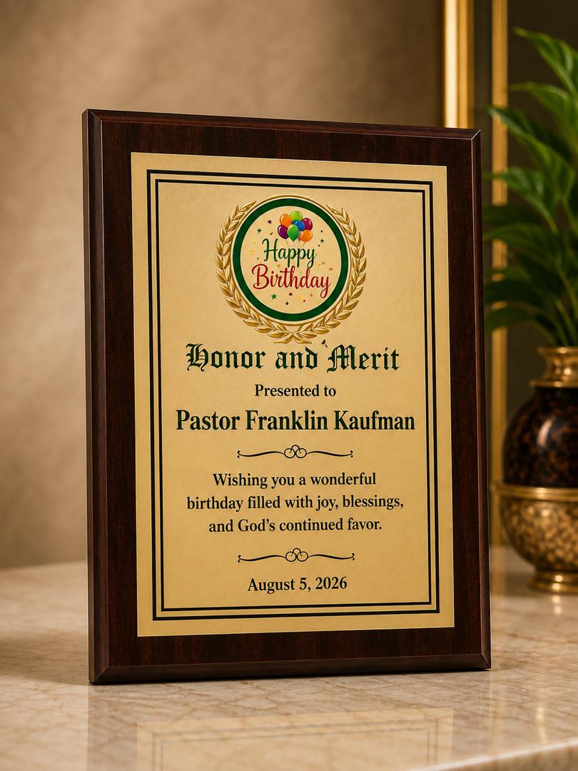 Wooden Award Plaque for Recognition & Appreciation
